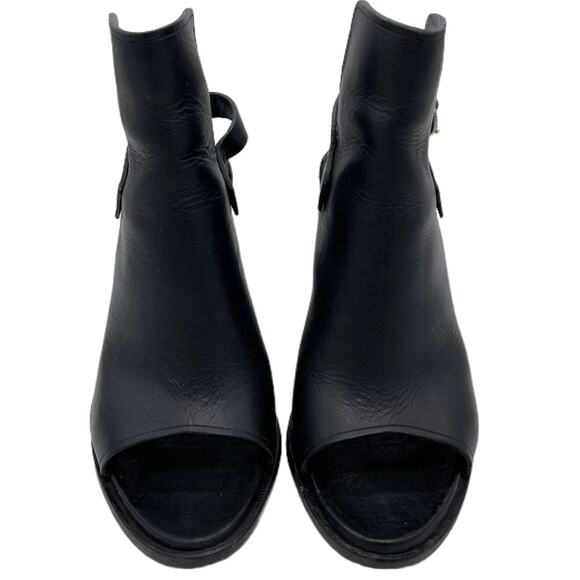 Rag & Bone Wyatt Open-Toe Leather Bootie - Black - 36.5 - Picture 2 of 11